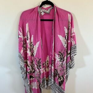 Nordstrom Rack Pink Floral Jacket Kimono One Size